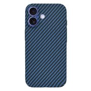 Husa pentru  iPhone 16 CarbonFiber UltraSlim, Lightweight, albastru