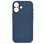 Husa pentru  iPhone 16 CarbonFiber UltraSlim, Lightweight, albastru