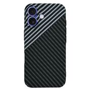Husa pentru  iPhone 16 CarbonFiber UltraSlim, Lightweight, gri