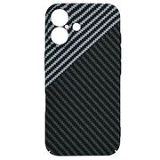 Husa pentru  iPhone 16 CarbonFiber UltraSlim, Lightweight, gri