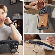 Pachet 360: Folie din sticla + Husa pentru  iPhone 16 Pro Max - ESR Classic Hybrid HaloLock cu Magsafe si Kickstand - negru mat