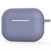 Huse de protectie pentru AirPods 4, Thin & Smooth, din silicon, compatibila cu incarare wireless, cu breloc carabina - indigo