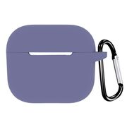 Huse de protectie pentru AirPods 4, Thin & Smooth, din silicon, compatibila cu incarare wireless, cu breloc carabina - indigo