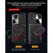 Husa pentru  Motorola Moto G55 cu protecție pentru cameră și suport magnetic integrat Ring Shockproof, negru