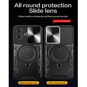 Husa pentru  Motorola Moto G55 cu protecție pentru cameră și suport magnetic integrat Ring Shockproof, negru