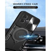 Husa pentru  Motorola Moto G55 cu protecție pentru cameră și suport magnetic integrat Ring Shockproof, mov