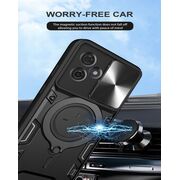 Husa pentru  Motorola Moto G55 cu protecție pentru cameră și suport magnetic integrat Ring Shockproof, rosu