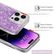 Husa pentru  Motorola Edge 50 Pro cu sclipici Liquid Crystal Glitter, albastru