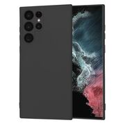 Husa pentru  Samsung Galaxy S22 Ultra 5G Liquid Silicone cu MagSafe, subțire, captusita cu microfibra, anti amprentă, protectie cameră foto, negru