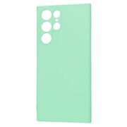 Husa pentru  Samsung Galaxy S22 Ultra 5G Liquid Silicone cu MagSafe, subțire, captusita cu microfibra, anti amprentă, protectie cameră foto, verde deschis
