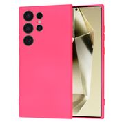 Husa pentru  Samsung Galaxy S24 Ultra Liquid Silicone cu MagSafe, subțire, captusita cu microfibra, anti amprentă, protectie cameră foto, fucsia
