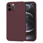 Husa pentru  iPhone 12 Pro Liquid Silicone cu MagSafe, subțire, captusita cu microfibra, anti amprentă, protectie cameră foto, bordeaux