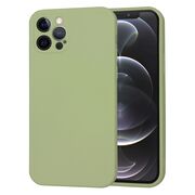 Husa pentru  iPhone 12 Pro Liquid Silicone cu MagSafe, subțire, captusita cu microfibra, anti amprentă, protectie cameră foto, verde