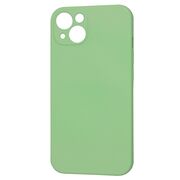 Husa pentru  iPhone 13 Liquid Silicone cu MagSafe, subțire, captusita cu microfibra, anti amprentă, protectie cameră foto, verde deschis
