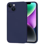Husa pentru  iPhone 14 Liquid Silicone cu MagSafe, subțire, captusita cu microfibra, anti amprentă, protectie cameră foto, albastru