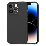 Husa pentru  iPhone 14 Pro  Liquid Silicone cu MagSafe, subțire, captusita cu microfibra, anti amprentă, protectie cameră foto, negru