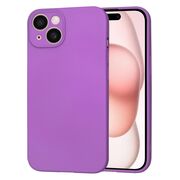 Husa pentru  iPhone 15 Liquid Silicone cu MagSafe, subțire, captusita cu microfibra, anti amprentă, protectie cameră foto, mov