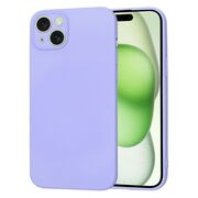 Husa pentru  iPhone 15 Plus Liquid Silicone cu MagSafe, subțire, captusita cu microfibra, anti amprentă, protectie cameră foto, lavanda