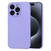 Husa pentru  iPhone 15 Pro Liquid Silicone cu MagSafe, subțire, captusita cu microfibra, anti amprentă, protectie cameră foto, lavanda