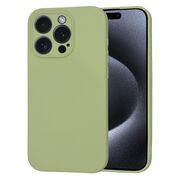 Husa pentru  iPhone 15 Pro Liquid Silicone cu MagSafe, subțire, captusita cu microfibra, anti amprentă, protectie cameră foto, verde