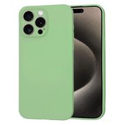 Husa pentru  iPhone 15 Pro Max Liquid Silicone cu MagSafe, subțire, captusita cu microfibra, anti amprentă, protectie cameră foto, verde deschis