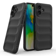 Husa pentru  iPhone 16 Plus Liquid Silicone, Microfibre Lining, Non-Slip Airbag Design, negru