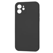 Husa pentru iPhone 12 Liquid Silicone cu MagSafe, subțire, captusita cu microfibra, anti amprentă, protectie cameră foto, negru