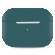 Huse de protectie pentru AirPods 4, Thin & Smooth, din silicon, compatibila cu incarare wireless, cu breloc carabina - verde inchis