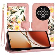 Husa tip carte pentru  Xiaomi Redmi 14C, functie stand si port carduri, roz