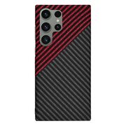 Husa pentru  Samsung Galaxy S24 Ultra CarbonFiber UltraSlim, Lightweight, rosu inchis