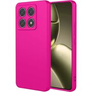Husa pentru  Xiaomi 14T Pro Liquid Silicone, subțire, captusita cu microfibra, anti amprentă, protectie cameră foto, fucsia