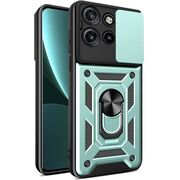 Husa pentru  Motorola Edge 50 Neo Ring Armor Kickstand Tough Rugged Cover cu protectie camera, verde