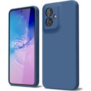 Husa pentru  Motorola Moto G55 Liquid Silicone, subțire, captusita cu microfibra, anti amprentă, protectie cameră foto, albastru