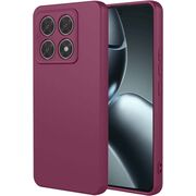 Husa pentru  Xiaomi 14T Pro Liquid Silicone, subțire, captusita cu microfibra, anti amprentă, protectie cameră foto, bordeaux