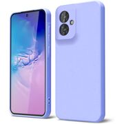 Husa pentru  Motorola Moto G55 Liquid Silicone, subțire, captusita cu microfibra, anti amprentă, protectie cameră foto, lavanda