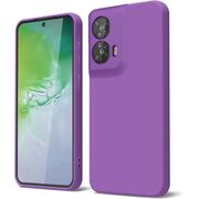 Husa pentru  Motorola Moto G35 Liquid Silicone, subțire, captusita cu microfibra, anti amprentă, protectie cameră foto, mov