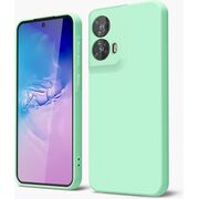 Husa pentru  Motorola Moto G35 Liquid Silicone, subțire, captusita cu microfibra, anti amprentă, protectie cameră foto, verde