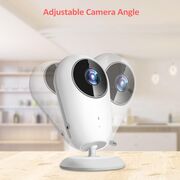 Video Baby Monitor cu Cameră și Audio - Monitor Digital Wireless 2.4Ghz, Ecran IPS 4.3 inch, Baterie 1760mAh, Monitorizare Temperatură, VOX, Funcție Talk Back, Viziune Nocturnă, Lullabies, alb