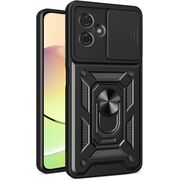 Husa pentru  Motorola Moto G55 Ring Armor Kickstand Tough Rugged Cover cu protectie camera, negru