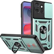Husa pentru  Motorola Edge 50 Neo Ring Armor Kickstand Tough Rugged Cover cu protectie camera, verde
