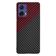 Husa pentru  Motorola Moto G85 CarbonFiber UltraSlim, Lightweight, rosu inchis