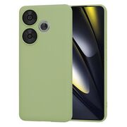 Husa pentru  Poco F6 Liquid Silicone, subțire, captusita cu microfibra, anti amprentă, protectie cameră foto, verde