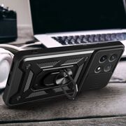 Husa pentru  Poco F6 Pro Ring Armor Kickstand Tough Rugged Cover cu protectie camera, albastru