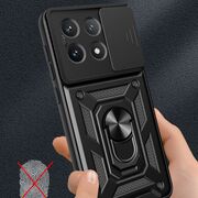 Husa pentru  Poco F6 Pro Ring Armor Kickstand Tough Rugged Cover cu protectie camera, roz