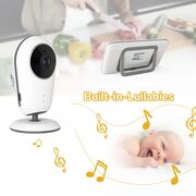 Video Baby Monitor cu Cameră și Audio - Monitor Digital Wireless 2.4Ghz, Ecran IPS 4.3 inch, Baterie 1760mAh, Monitorizare Temperatură, VOX, Funcție Talk Back, Viziune Nocturnă, Lullabies, alb