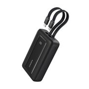 Acumulator extern Anker PowerCore 20.000 mAh, 30W, USB-C, USB-A, cablu USB-C+Lightning, Negru