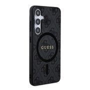 Husa pentru  Samsung Galaxy S24+ Plus Guess - 4G Collection Leather MagSafe - negru