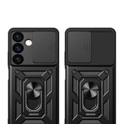 Husa pentru  Samsung Galaxy S24 FE Ring Armor Kickstand Tough Rugged Cover cu protectie camera, albastru