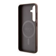 Husa pentru  Samsung Galaxy S24 Guess - 4G Collection Leather MagSafe - maro