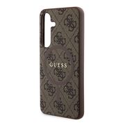 Husa pentru  Samsung Galaxy S24 Guess - 4G Collection Leather MagSafe - maro